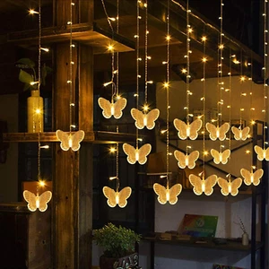 Butterfly Curtain Fairy String Lights, 120LED 8 Modes USB Powered Timer Firef... - Picture 1 of 8