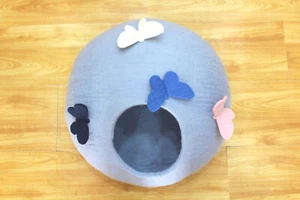 Round Cat Bed| Felt Cat Cave| Felt Cat Furniture|Pet House For Your Furry Friend - Picture 1 of 11