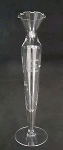 Heritage by Princess House Vintage Etched Crystal Bud Vase, Hand Blown 25cm - Picture 1 of 12
