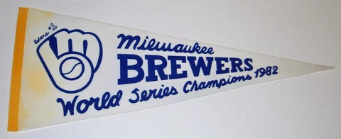 1982 Milwaukee Brewers World Series Champs pennant Robin Yount Paul Molitor Cover