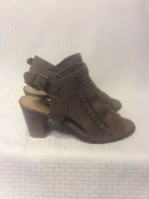 Pierre Dumas Aria 2 Taupe Peep Toe Tacón Trenzado Recortado Para Mujer Talla 11M Foto 1 de 4