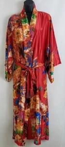 Bata para mujer Natori estampado floral multicolor flecos lazo cinturón talla S - Imagen 1 de 17