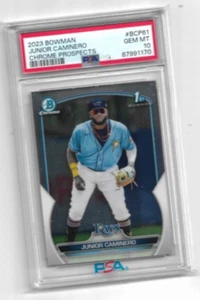 Bowman Chrome Prospects Junior Caminero 2023 PSA 10 Rookie RC #BCP61 1ª - Imagen 1 de 1