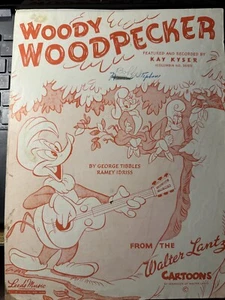 1938 Walter Lantz sheet music THE WOODY WOODPECKER SONG - Picture 1 of 6