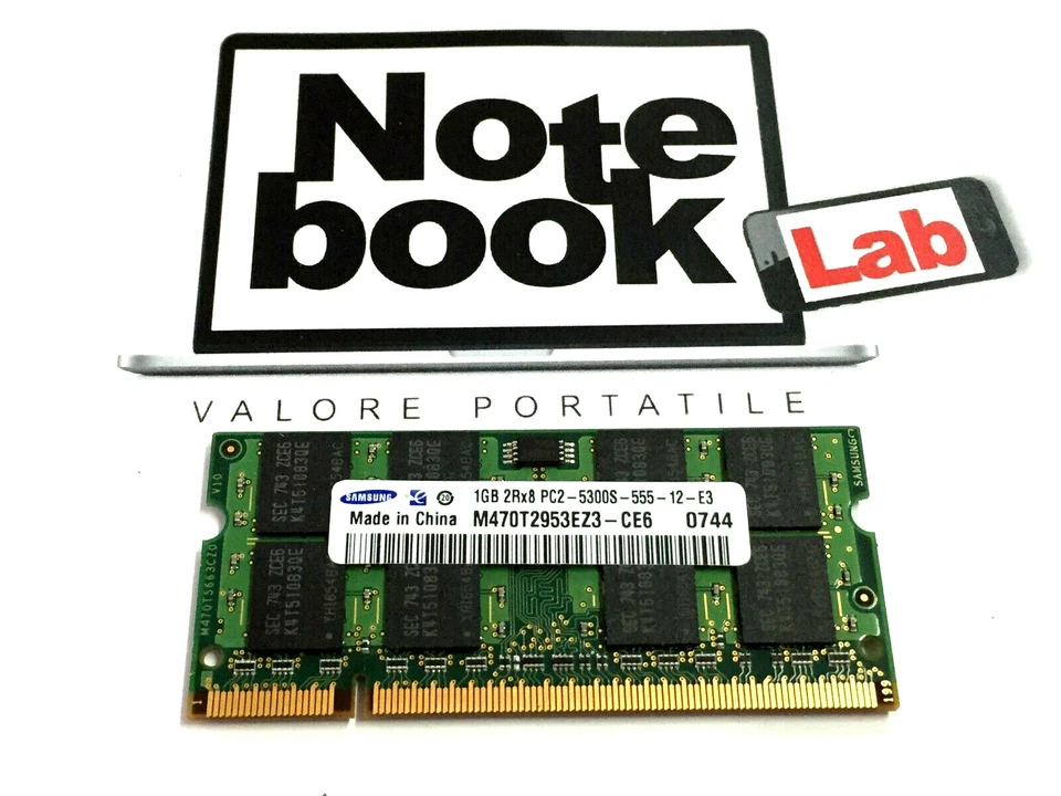 Memoria Ram Sodimm So-Dimm 1G 1GB 1 G Gb Samsung DDR2-667 PC2-5300S M470T2953EZ3 - Immagine 1 di 1