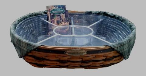 XL Longaberger '98 Traditional Collection Hospitality Basket ComboHandle Removed Cover