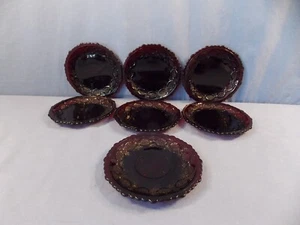 AVON "Cape Cod Ruby" 6 Bread & Butter Plates 5 1/2" and Saucer - Picture 1 of 3