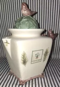 RARE HTF VTG PFALTZGRAFF NATUREWOOD SCULPTURED FANCY 7.5" TEAPOT w/ BIRD FINIAL - Picture 1 of 15