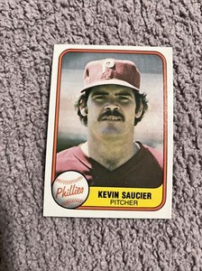 1981 Fleer Kevin Saucier Error Card 24a Philadelphia Phillies Back Says Ken