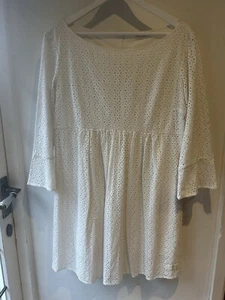 Odd Molly White Smock Tunic Top size 3 (large) uk 14/16 VGC - Picture 1 of 7