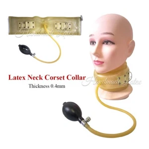 0.4MM Latex Halsband Aufblasbarer Halsreif Halskrause BDSM Fetish Handgefertigt - Picture 1 of 8