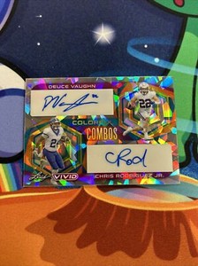 2023 Leaf Vivid Colorful Combos DEUCE VAUGHN/CHRIS RODRIGUEZ JR DUAL AUTO #’d/9!