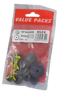 Pack of 13 (Approx) Sink & bath Tap Washers Mixed Sizes 3/8", 1/2" and 3/4" - Picture 1 of 1