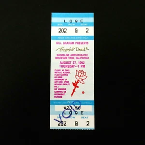 Grateful Dead Ticket Shoreline California 8/27/92 8/27/1992 GDTS Void Cancelled - Picture 1 of 12
