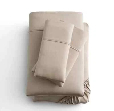 Malouf Tencel Eco-Friendly Botanical Fiber 300 Thread Bed Sheets (Queen/ Ecru) - Image 1 of 3