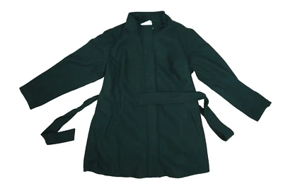 41 Abrigo Hawthorn Ava Verde Oscuro Cinturón Atado Cremallera Chaqueta Mujer Plus 2X Foto 1 de 4