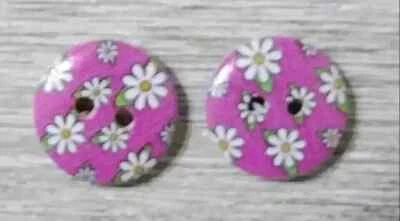 Madera Flores Botones Artesanía Costura 2 Agujeros 1/2 Pulgada Morado Oscuro Juego de 2 piezas Nuevo Foto 1 de 2