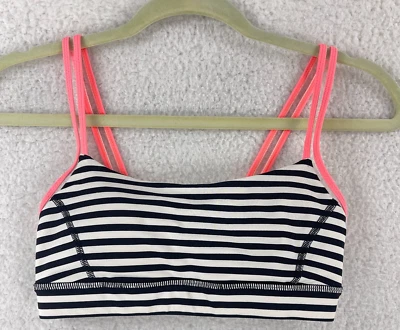 Lululemon Black White Stripe Straight Up Sports Bra Womens Athletic Yoga Size 4 - Image 1 of 4