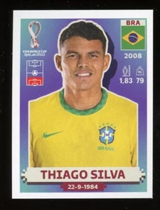 Adesivo Panini Coppa del Mondo FIFA 2022 Qatar THIAGO SILVA Brasile BRA9 - Foto 1 di 1