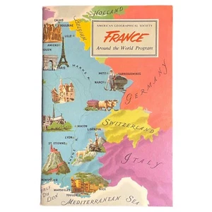 France Vintage 60s Travel Booklet American Geo Society Around World Program - Picture 1 of 7