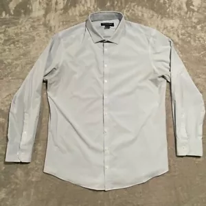Mizzen Main Shirt Mens XL Blue Trim Fit Leward Stretch Preppy Casual - Picture 1 of 7