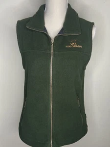 Vail Suncruz Fleece Suede Men's M/M Vest Green Polartec Canada Vintage Pockets - Picture 1 of 9