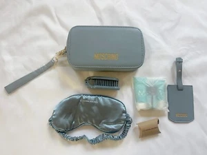 New Moschino China Airlines Business Class Amenity Kit Light Blue Bag Pouch - Picture 1 of 11