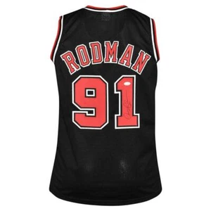 Dennis Rodman Signed Chicago Black Black Ink Jersey (Beckett) - Picture 1 of 3