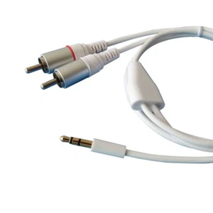 1M 3FT Headphone Male to Male Jack Adapter 1/8 to 2RCA Audio Y Cord WHITE - Picture 1 of 4