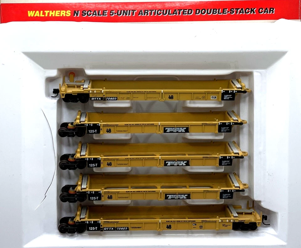 N WALTHERS 932-8101 THRALL 5-UNIT ARTICULATED DOUBLE STACK CAR TTX MODERN 72823 - Image 1 of 1