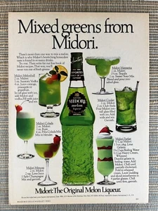Midori Melone Liquore Cocktail Bevanda Mixer Ricetta 1983 Stampa Vintage Pubblicità - Foto 1 di 1