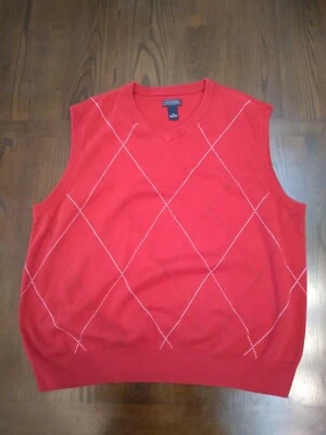 Saddlebred V Neck Mens Red Sweater Vest Size Xl  - Image 1 of 4