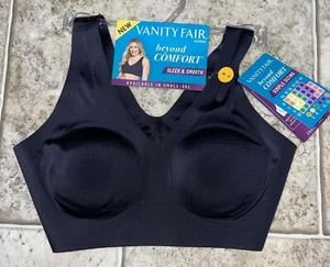 NWT Womens Black Vanity Fair Beyond Comfort Sleek & Smooth Bra Size Small - Picture 1 of 12