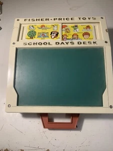 Vintage 1972 Fisher Price School Days Play Desk Alphabet & Cards Not Complete - Picture 1 of 11