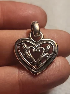 Herz Charm offen fligran STERLINGSILBER VERZIERT AUFWENDIG ANHÄNGER - Bild 1 von 10