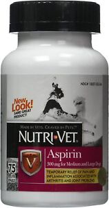 Nutri-Vet Aspirin Chewables for Medium To Large Dogs 75 Count - Pack of 1
