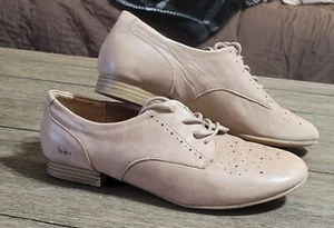 BOC Shoes Womens 8M Casual Oxford  Tan Leather Perforated - Picture 1 of 7