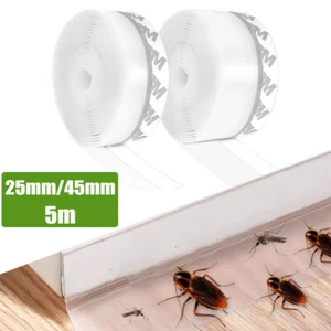 25/45mm Door Seal Strip Silicone Weather Stripping Shower Door Sweep Bottom Stop - Picture 1 of 24