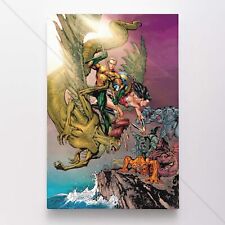 Aquaman Poster Canvas Justice League DC Comic Book Cover Art Print #8577