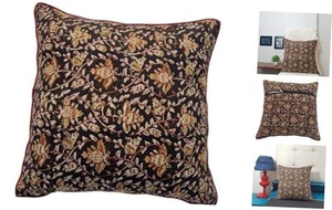 Beautiful Hand Block Print Cushion Cover with Piping Premium Quality 20x20 - Picture 1 of 7