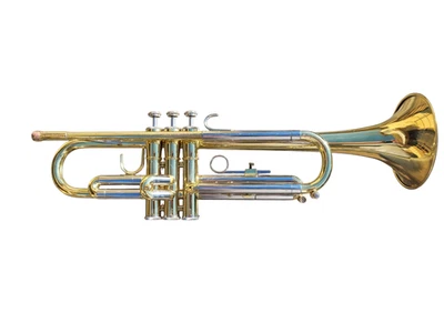 Trompeta Olds Bb Elkhardt Indiana Latón Dorado con Boquilla y Estuche Rígido MTS Foto 1 de 4