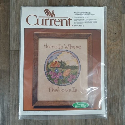 Current Housewarming Counted Cross Stitch Sampler Kit Home Decor 8" x 10" - Image 1 of 4