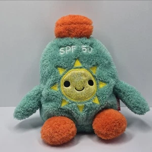 Bum Bumz Sunscreen SPF 50 Plush 8" Stuffed Animal Teal Blue - Picture 1 of 7