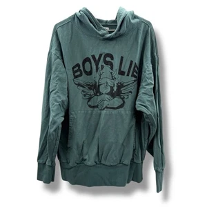 Boys Lie Read Me V3 OSO Oversized Hoodie Size One Size Teal Graphic Streetwear - Picture 1 of 10