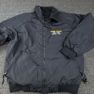 Port Authority Jacket Mens Large Black Fleece Lined Zip Bomber Work Kwik Start - Picture 1 of 9