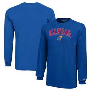 Youth Champion Royal Kansas Jayhawks Arch Over Logo Langarm T-Shirt - Bild 1 von 3