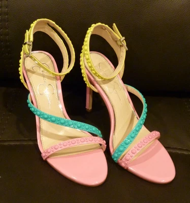Sandalia de aguja Jessica Simpson rosa burbuja combo charol Jymiara tiras talla: 6,5 Foto 1 de 4