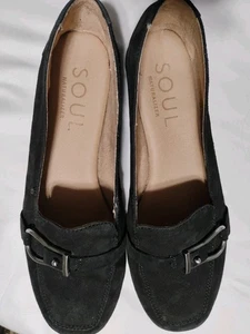 Soul Naturalizer Damenschuhe 7,5 M schwarze flache Slipper Veloursleder - Bild 1 von 6