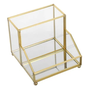  Business Card Box: Name Card Holder Stand Vertical Desk Organizer With Elegant - Picture 1 of 12