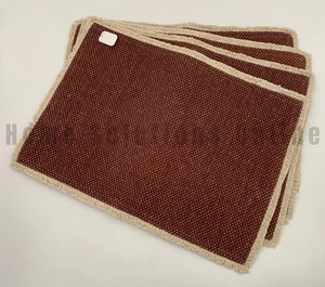 Pottery Barn Mason Handwoven Cotton Fringe Placemats S/4 Henna 20" #9677A - Picture 1 of 4